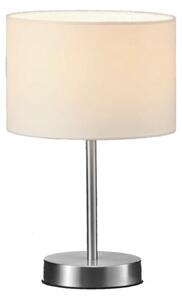 Trio Leuchten 501100101 Hotel, stolní lampička z bílého textilu, 1x40W E14, výška 32cm