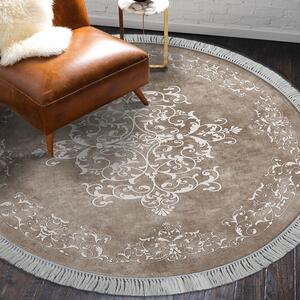 Conceptum Hypnose Kusový koberec Aln400616Bj, Béžová, Bílá Rozměr koberce: 100 cm KRUH
