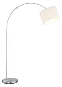 Trio Leuchten 461100101 Hotel, stojací oblouková lampa z bílého textilu, 1x60W E27, výška 150-215cm