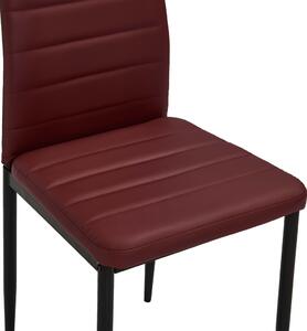 Jídelní židle Gunder - 2ks - umělá kůže | vínové