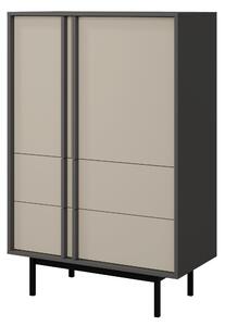 Komoda Alsento 5 (antracit + světle béžová). Akce -12%
