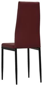Jídelní židle Gunder - 2ks - umělá kůže | vínové
