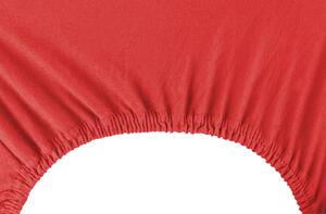 FLHF Bavlněné jersey prostěradlo Amber, červená Rozměr: 80-90x200 cm