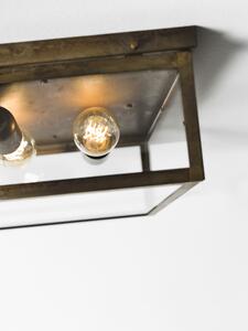 Il Fanale 205.06.FF London, stropní svítidlo v kombinaci antického kovu a čirého skla, 2x46W E27, 31x31cm