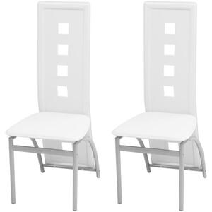 Jídelní židle - 2ks - umělá kůže | bílá