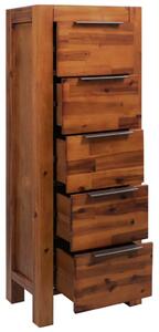 Komoda se zásuvkami - masivní akáciové dřevo | 45x32x115 cm
