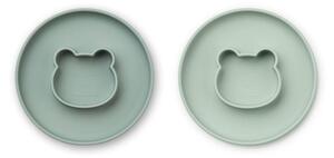 Silikonový talíř Gordon Mr. Bear Mint 17 cm - set 2 ks