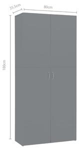 Botník Orphans - šedý s vysokým leskem | 80x35,5x180 cm