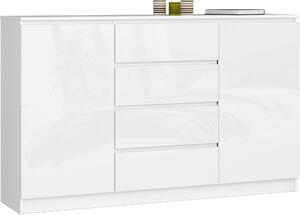 AKORD Furniture Factory OP0LK-1.001, Bílá, 4 zásuvka/zásuvek, Lesklý, 4 police/polic, 2 dveře/dveří, 16 mm
