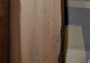 WOODLAND vitrína 204x105 cm, tmavě hnědá, akácie