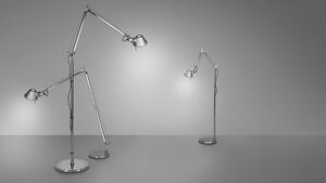 Artemide A004800 + A012820 Tolomeo Floor LED, stojací lampa pro čtení s vypínačem, 12W LED 3000K, hliník, výška max 226cm