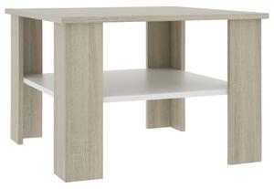 Konferenční stolek Awake - bílý a dub sonoma - dřevotříska | 60x60x42 cm
