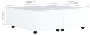 Konferenční stolek bílý s vysokým leskem | 100x100x35 cm