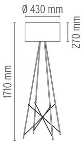 Flos F5910020 Ray T, stolní lampa s širmem z bílého skla a stmívačem, 1x105W E27, výška 67 cm