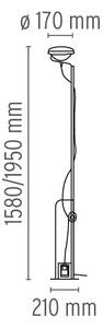 Flos F7600030 Toio, černá industriální lampa pro nepřímé osvětlení, 1x300W PAR56 MFL, výška až 195cm