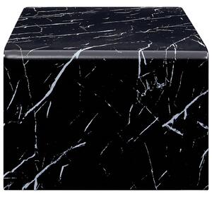 Konferenční stolek - černý mramor - tvrzené sklo | 98x45x31 cm