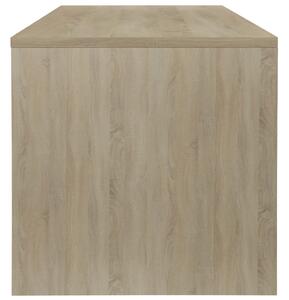 Konferenční stolek Christop - bílý a dub sonoma - dřevotříska | 100x40x40 cm