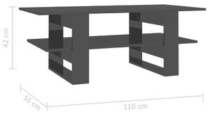 Konferenční stolek černý vysoký lesk - dřevotříska | 110x55x42 cm