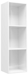 Knihovna / TV skříňka - bílá vysoký lesk | 36x30x114 cm