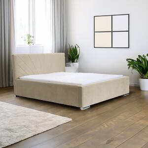Čalouněná postel s úložným prostorem a matrací LEKS Béžový 120x200 cm