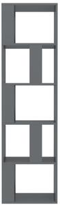 Knihovna/zástěna - šedá vysoký lesk | 45x24x159 cm