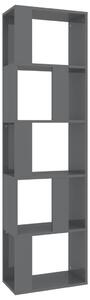 Knihovna/zástěna - šedá vysoký lesk | 45x24x159 cm
