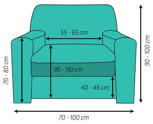 Multielastický potah na křeslo Comfort Plus šedá, 70 - 110 cm, 70 - 110 cm