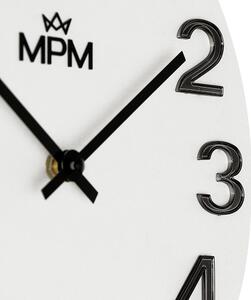 Dřevěné designové hodiny bílé/černé MPM Timber Simplicity - C