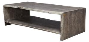 WOODLAND Konferenční stolek s poličkou 120x60 cm, šedá, akácie
