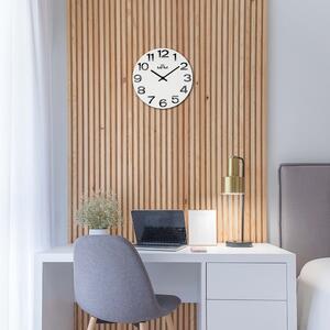 Dřevěné designové hodiny bílé/černé MPM Timber Simplicity - C