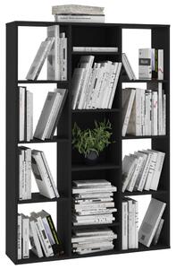 Knihovna/dělící stěna - černá | 100x24x140 cm