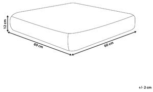 Bavlněný sedací polštář na zem 60 x 60 x 12 cm zelený / bílý BIRCH