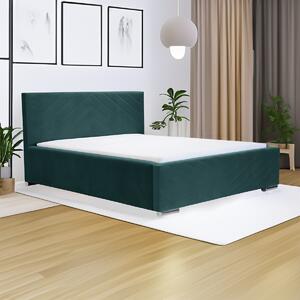 Čalouněná postel s úložným prostorem a matrací KOOL 120x200 cm Tyrkysový