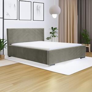 Čalouněná postel s úložným prostorem a matrací KOOL 120x200 cm Světle hnědá