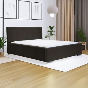 Čalouněná postel s úložným prostorem a matrací KOOL 120x200 cm Tmavě hnědá