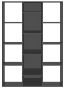 Knihovna/zástěna - černá vysoký lesk | 100x24x140 cm