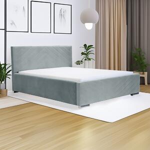 Čalouněná postel s úložným prostorem a matrací KOOL 120x200 cm Světle šedá