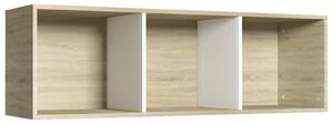 Knihovna/TV skříňka - bílá a dub sonoma | 36x30x114 cm