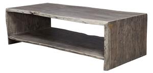 WOODLAND Konferenční stolek s poličkou 120x70 cm, šedá, akácie