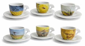 Karlovarský porcelán Šálky Van Gogh Dova sada 6 ks na espresso s podšálkem