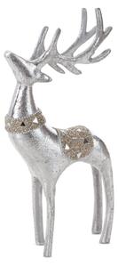 VÁNOČNÍ DEKORAČNÍ FIGURKA DEER 30CM STŘÍBRNÁ