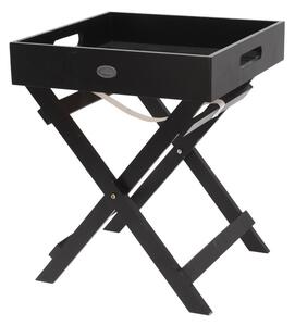 Dekorační skládací stolek s podnosem Living černá, 30 x 30 x 36 cm