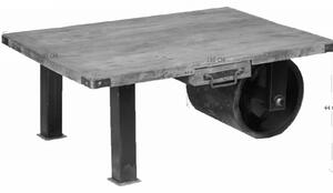 IRON Konferenční stolek 110x80 cm, mango, šedá