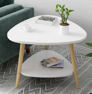 Kávový stolek VerDesign 60 x 60 x 42 cm bílý, legno světlý