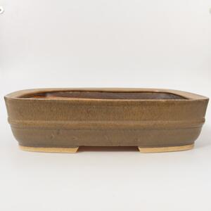 E-bonsai Keramická bonsai miska 29,5 x 25 x 7 cm hnědá