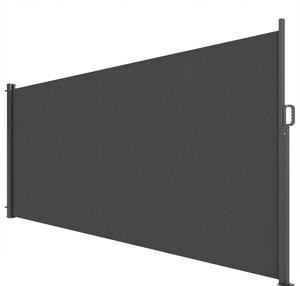 Outsunny zatahovací neprůhledná boční roleta — clona pro soukromí, UPF 50+, voděodpudivá a odolná proti větru, 420 × 185 cm — tmavě šedá | Aosom