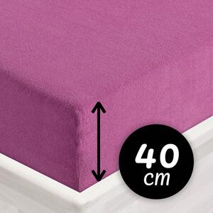 Froté napínací prostěradlo na extra vysokou matraci FR-009 Šeříkové 80 x 200 - výška 40 cm