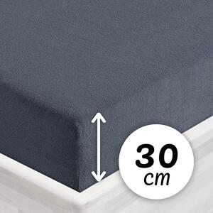 Froté napínací prostěradlo na vysokou matraci FR-029 Antracitově šedé 80 x 200 - výška 30 cm