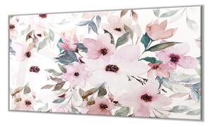 Ochranná deska malované růžové květy - 40x40cm / Bez lepení na zeď