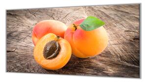 Ochranná deska ovoce meruňky na dřevě - 52x60cm / S lepením na zeď